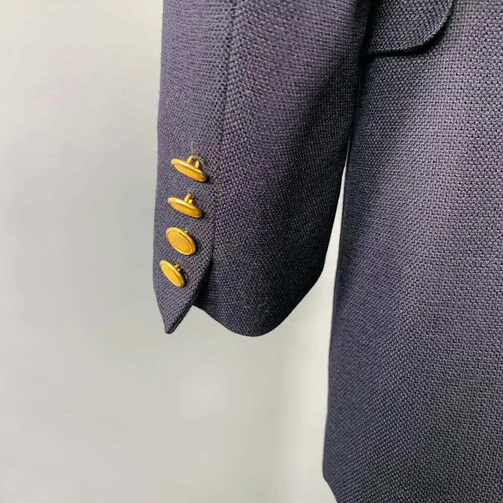 AQUASCUTUM Size 42 Navy Wool Single Breasted Sport Coat